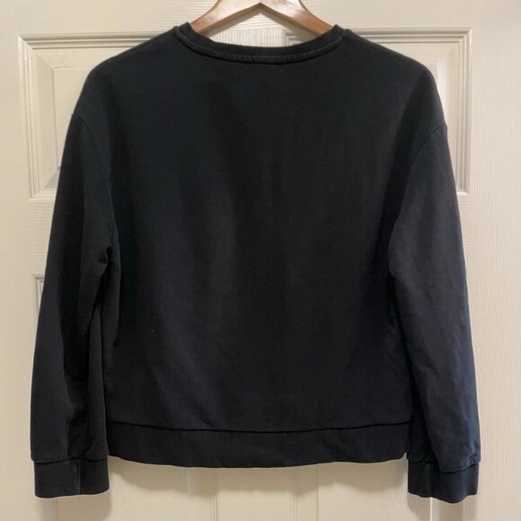 ZARA Womens Black Basic "I Must Be Dreaming" Cropped Sweatshirt Sz S - Picture 3 of 3